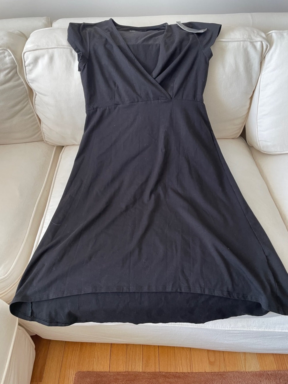 Eileen Fisher Black High-Low Wrap like Dress